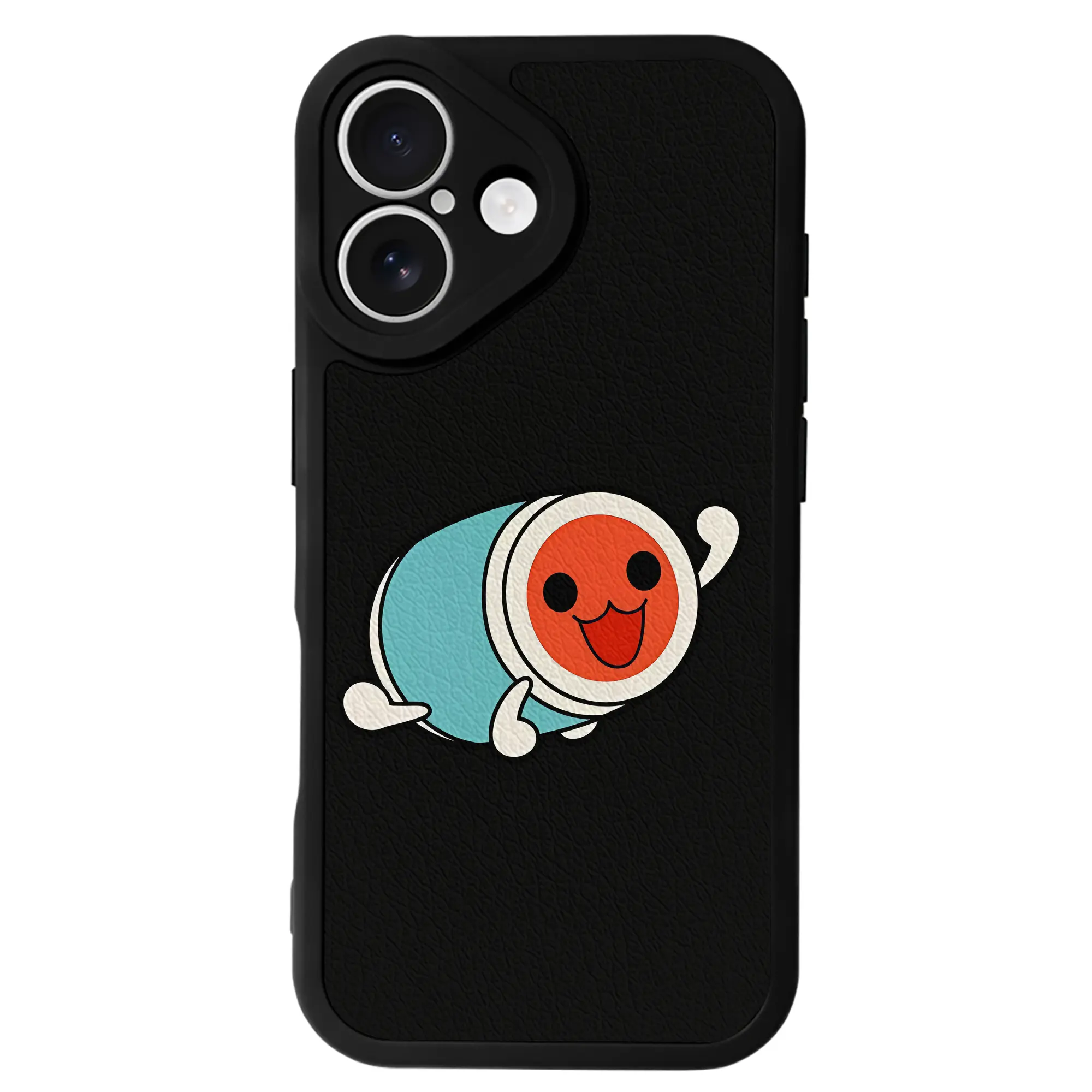 太鼓の達人 グッズ - IPhone 16シリーズ対応 ・ シリコンスマホケース ・ レザー調 ・ 高精度フィット ・ 耐衝撃 ・ ワイヤレス充電対応 ・ 精密カット